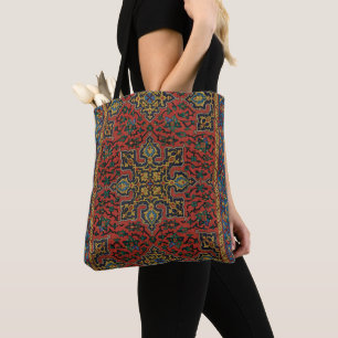 Bolso De Tela Alfombra de Rug Persa Rojo Azul Clásico