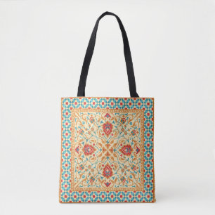 Bolso De Tela Alfombra oriental, adorno ornamental floral, estíl