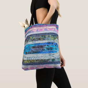 Bolso De Tela Alfombra Oval Quilada