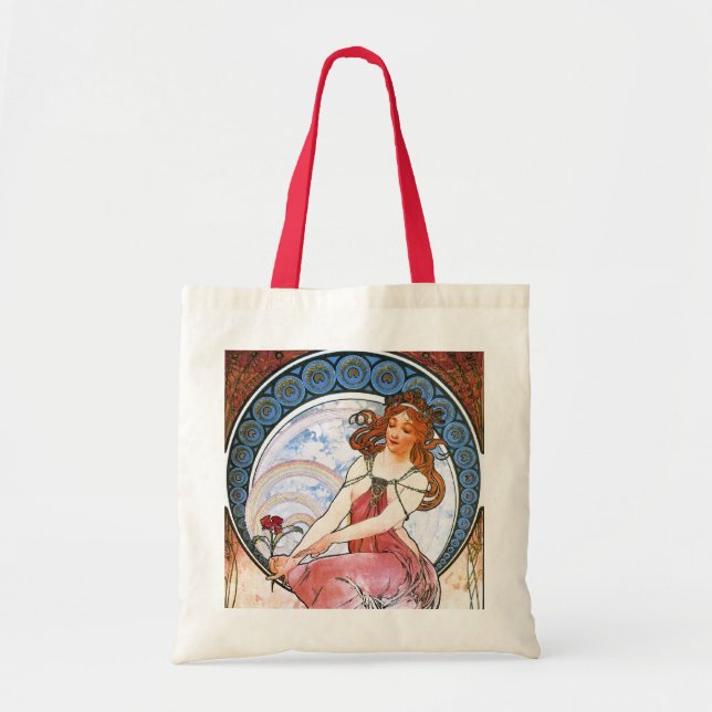 Bolso De Tela Alfons Mucha: Musa de la pintura (Frente)