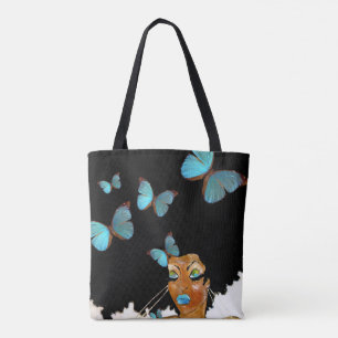 Bolso De Tela Algo de Tote azul