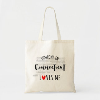 Bolso De Tela Alguien En Connecticut Me Ama Tu Nombre Personaliz