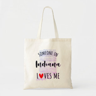 Bolso De Tela Alguien En Indiana Me Ama Tu Nombre Personalizado