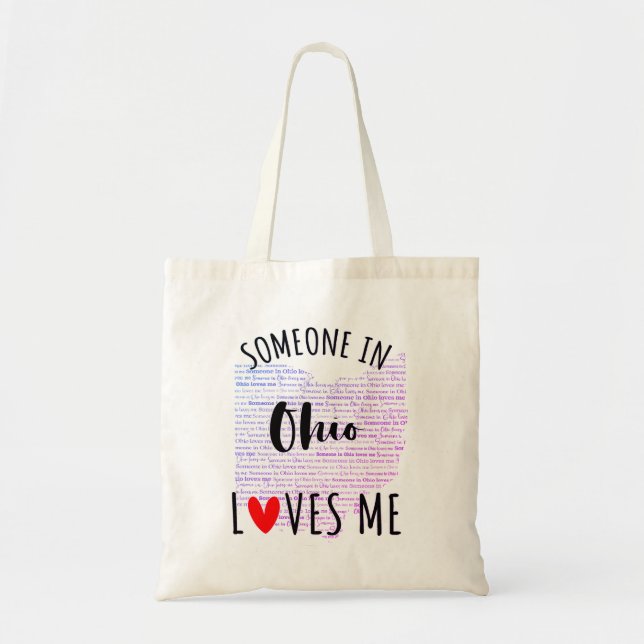 Bolso De Tela Alguien En Ohio Me Ama Tu Nombre Personalizado A L (Frente)