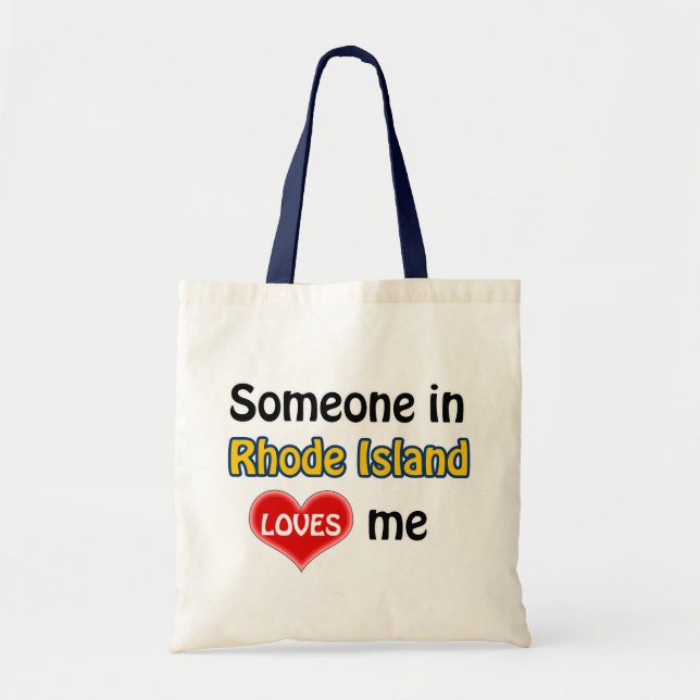 Bolso De Tela Alguien en Rhode Island me ama (Frente)
