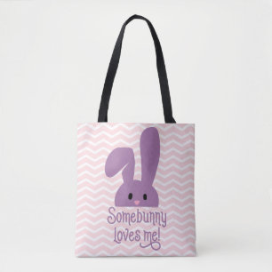 Bolso De Tela Algún conejito me ama Conejo lindo Pascua