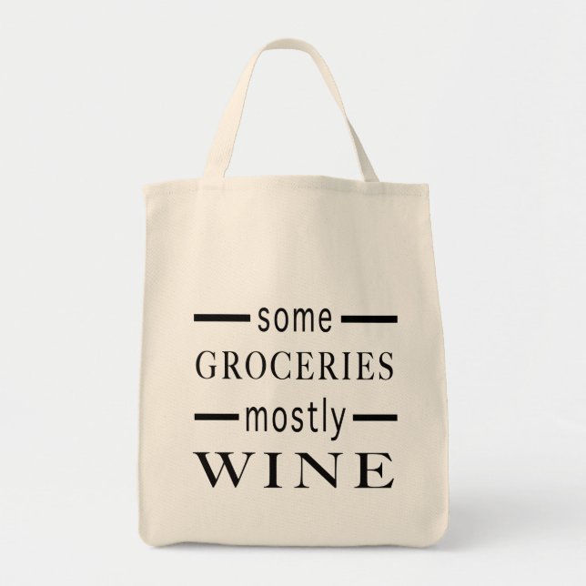 Bolso De Tela Algunos alimentos, principalmente vino (Frente)