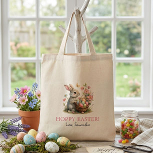 Bolso De Tela Algunos Bunny Easter Wildflower Hoppy Easter