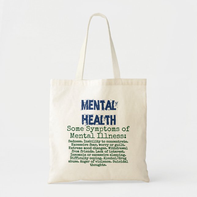 Bolso De Tela Algunos síntomas de enfermedad mental - Salud ment (Frente)
