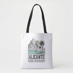 Bolso De Tela Alicante Boceto Castillo de Santa Bárbara Costa Bl