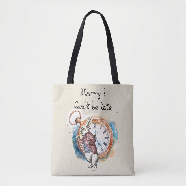 Bolso De Tela Alice - Conejo Blanco 1865 (Anverso)