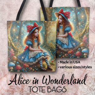 Bolso De Tela Alice en el bosque de hongos de fantasía