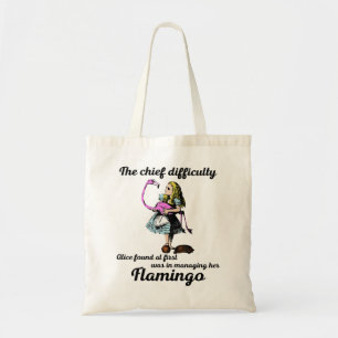 Bolso De Tela Alice Gestionando El Mallet Croquet Flamingo Y El 