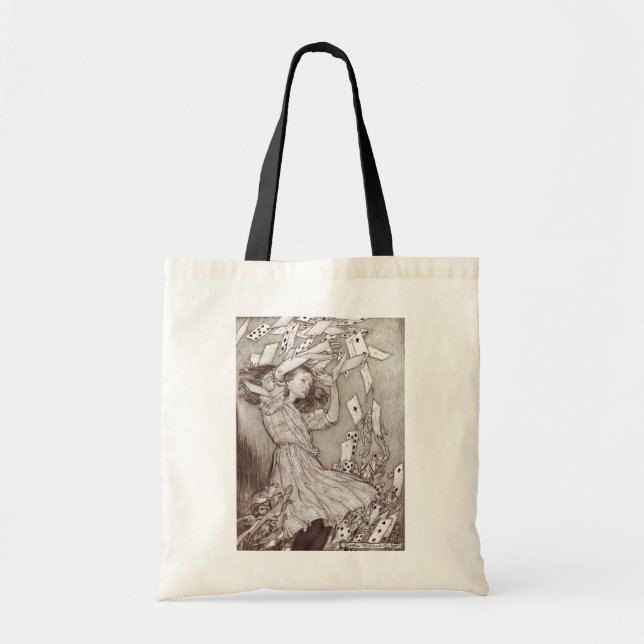 Bolso De Tela Alice In Wonderland Lewis Carroll Rackham (Frente)