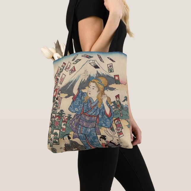 Bolso De Tela Alice Lost in Japan | Ukiyo-e Floating Wonderland (Detalle)