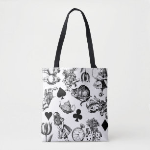 Bolso De Tela Alice White Rabbit Wonderland Classic