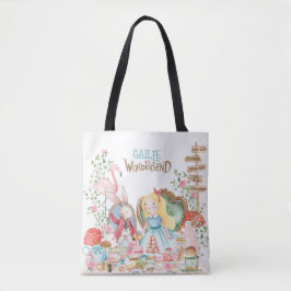 Bolso De Tela Alicia aventuras en Woderland Birthday Tea Fiesta