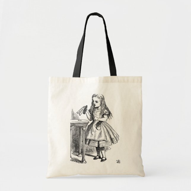 Bolso De Tela Alicia con la "bebida yo" botella (Frente)