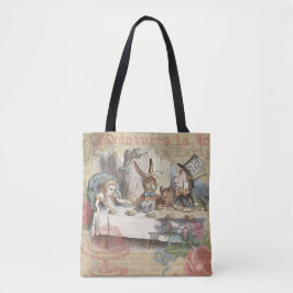 Bolso De Tela Alicia en el arte del Fiesta del té malo en el paí