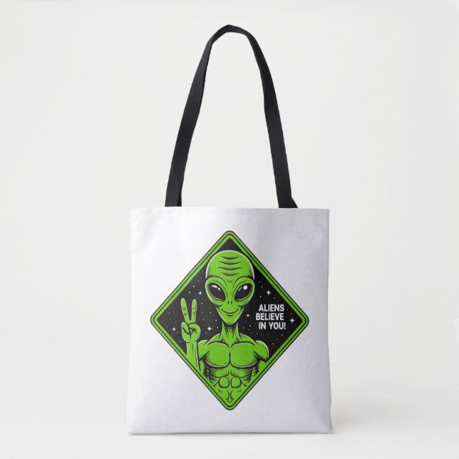Bolso De Tela Alien. (Anverso)