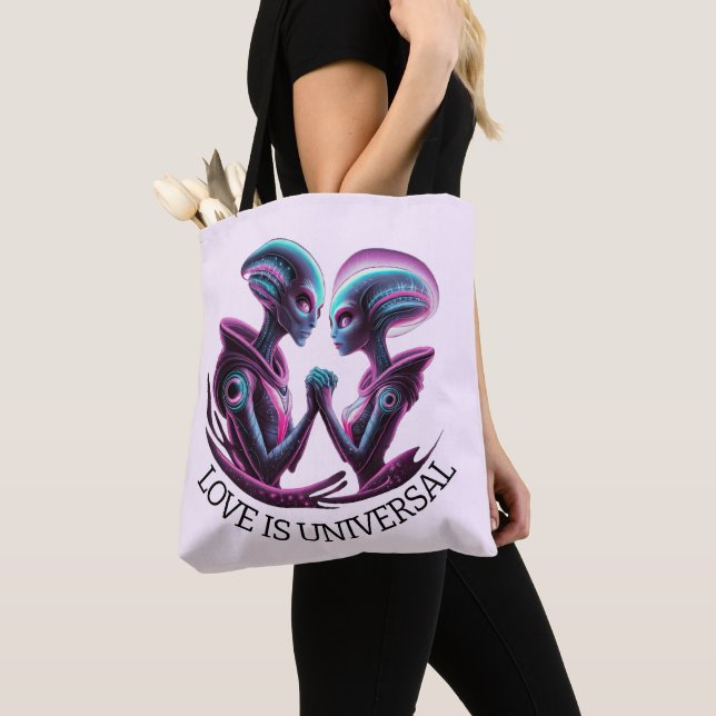 Bolso De Tela Alien Couple (Detalle)