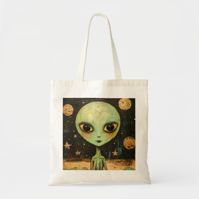 Bolso De Tela Alien de OVNI (Frente)
