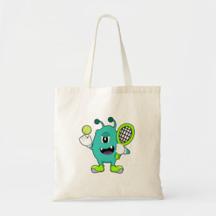 Bolso De Tela Alien en tenis con raqueta de tenis