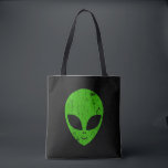Bolso De Tela alien green head ufo science fiction extraterrestr<br><div class="desc">alien green head ufo science fiction extraterrestrial grunge smile face</div>