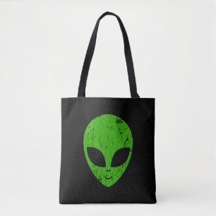 Bolso De Tela alien green head ufo science fiction extraterrestr