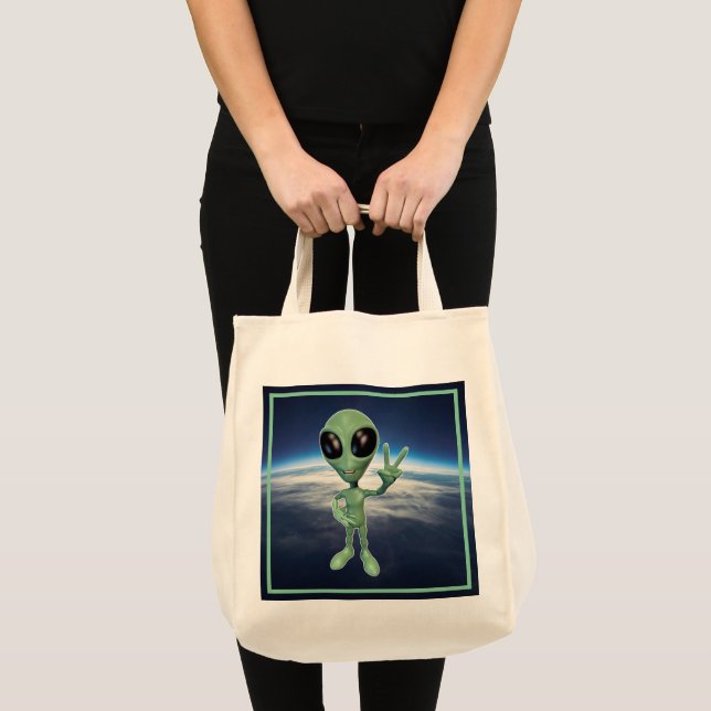 Bolso De Tela Alien - Paz contra Rótulo (Anverso (producto))