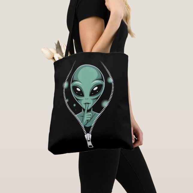 Bolso De Tela Alien Peeping (Detalle)