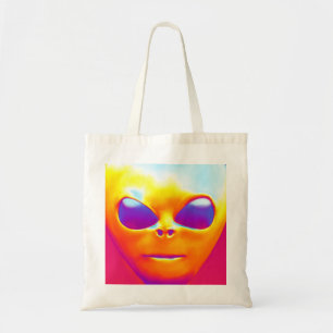 Bolso De Tela Alien psicodélico