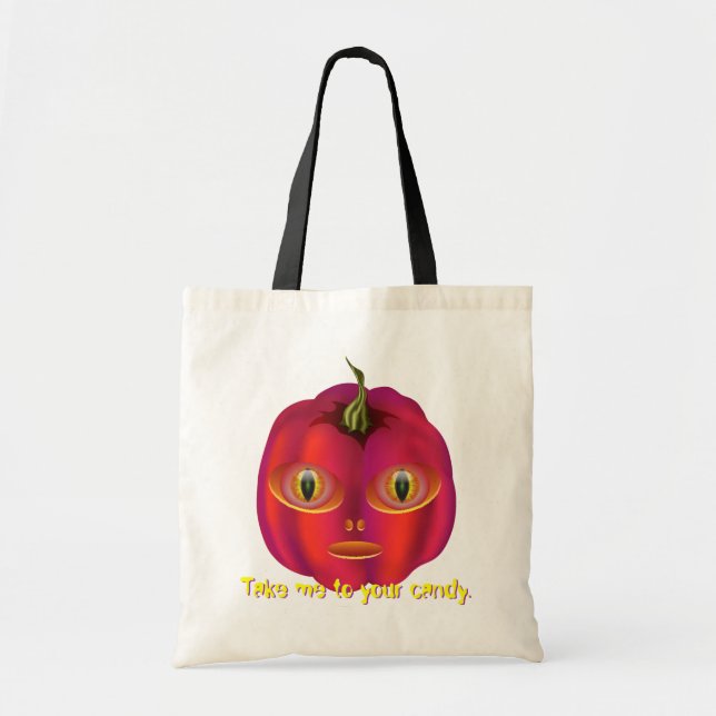 Bolso De Tela Alien Pumpkin Halloween (Frente)