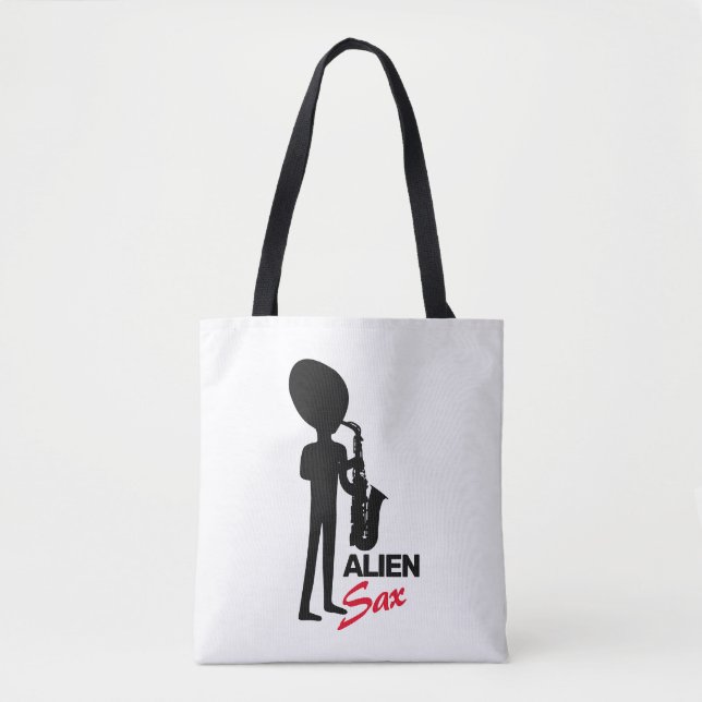 Bolso De Tela Alien Sax, músico extraterrestre (Anverso)