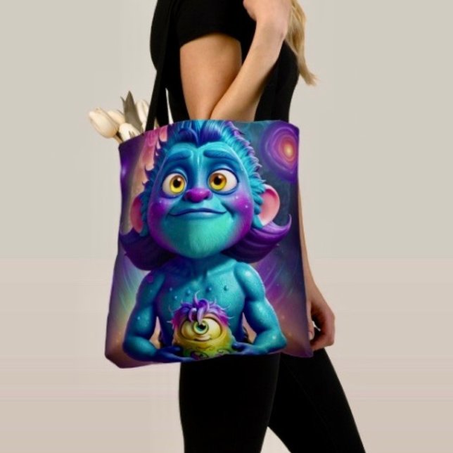 Bolso De Tela Alienígena del espacio y amigo (Tote Bag — 100% polyester, black laminated lining 100% cotton web hand. Made in the USA.
)