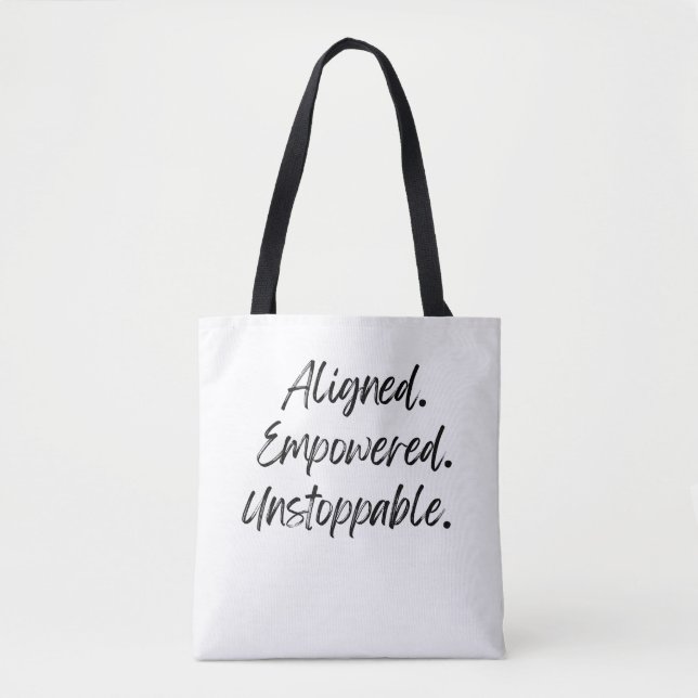 Bolso De Tela Aligned. Empowered. Unstoppable. (Anverso)