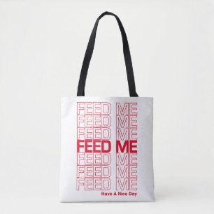 Bolso De Tela Alimentarme repitiendo la tipografía saque la bols