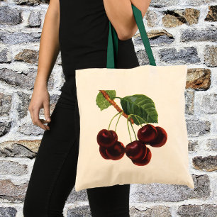 Bolso De Tela Alimentos de Frutas Vintage, Cerezas Maduras de un