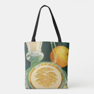 Bolso De Tela Alimentos Saludables Vintage, Bebidas, Desayuno Sa