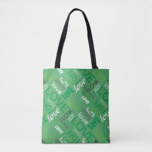 Bolso De Tela Alive Green Gallery Love Words Art