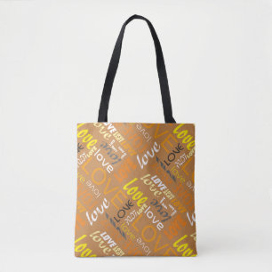 Bolso De Tela Alive Naranja Gallery Love Words Art
