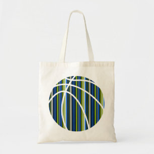 Bolso De Tela All Boy Stripe Blue and Green Basketball Tote
