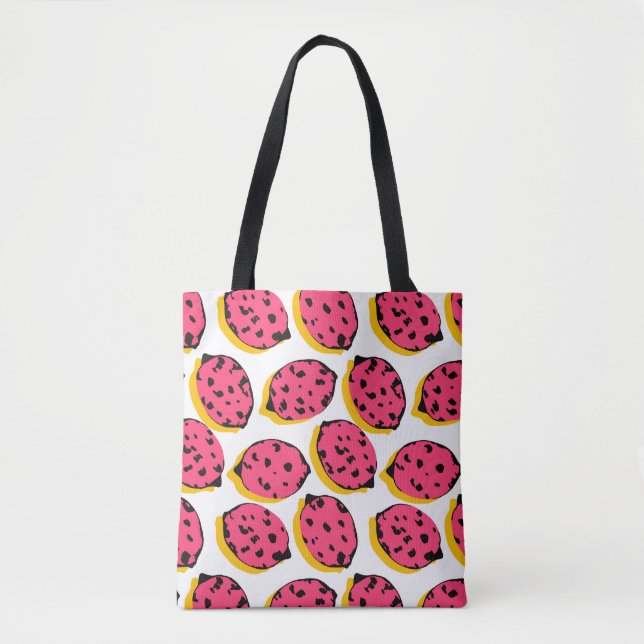 Bolso De Tela all over lemon patternabstract,art,background,cart (Anverso)