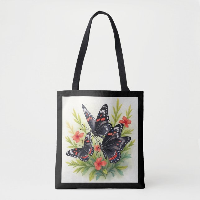Bolso De Tela All Things Butterflies Callicore kolyma Black Whit (Anverso)