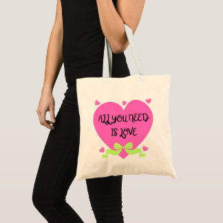 Bolso De Tela All You Need Is Love – Valentine Heart Design