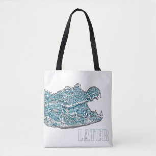 Bolso De Tela Alligador posterior