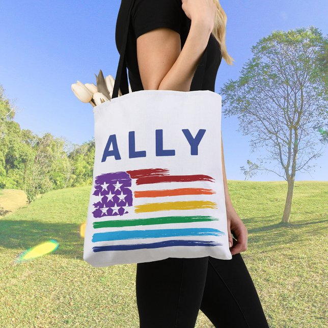 Bolso De Tela Ally Artistic Rainbow Flag (Subido por el creador)