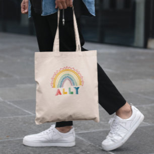 Bolso De Tela Ally Rainbow Tote Bag