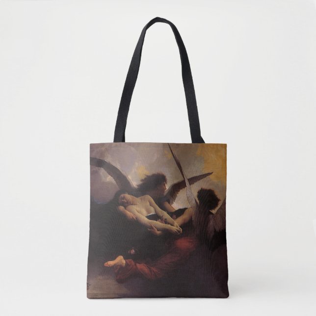 Bolso De Tela Alma traída al cielo por Bouguereau (Anverso)