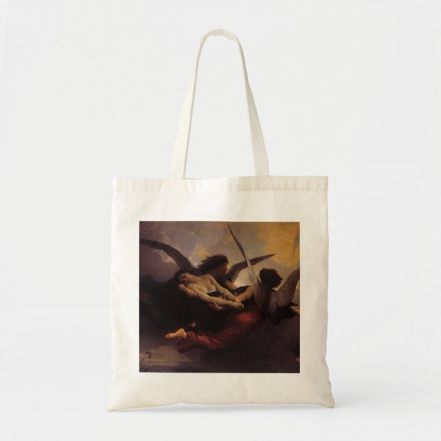 Bolso De Tela Alma traída al cielo por Bouguereau (Frente)